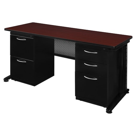 Fusion Pedestal Desk Double Pedestal Desk, Fusion 66"x30", 30" D X 29" H, 66" W X Melamine Laminate MDP6630MH